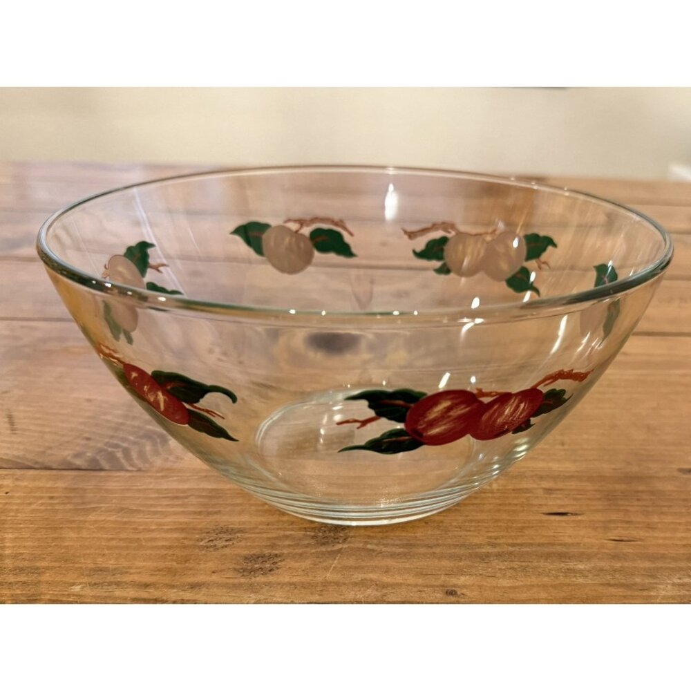 FRANCISCAN Apple 9" Glass Salad Fruit Bowl 90s Country Farmhouse Cottagecore 80s
